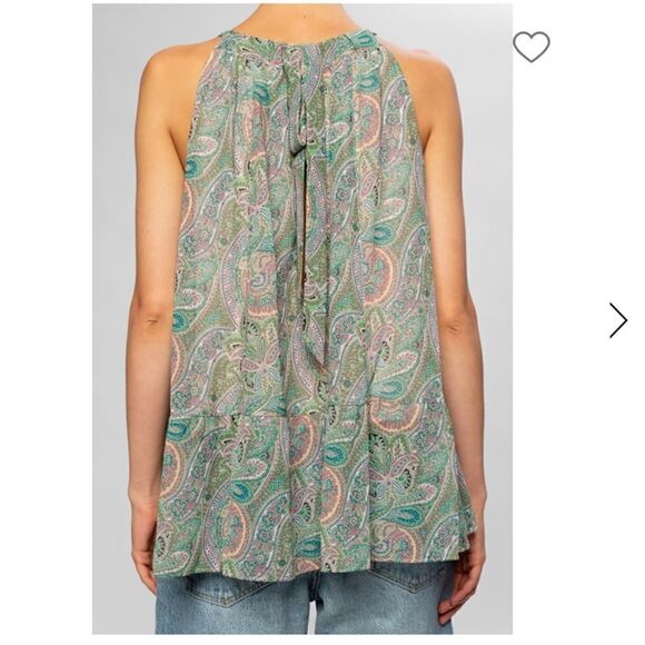 AllSaints Roma Shahmina Tie Back Sleeveless Top - Picture 3 of 5